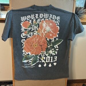 Boohoo MAN Oversized Grey Graphic T-Shirt Men Size Medium